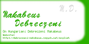 makabeus debreczeni business card